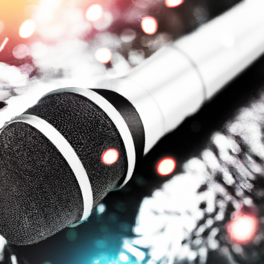 Illustration: modern journalism tools like microphone, camera and newspaper on soft gradient background